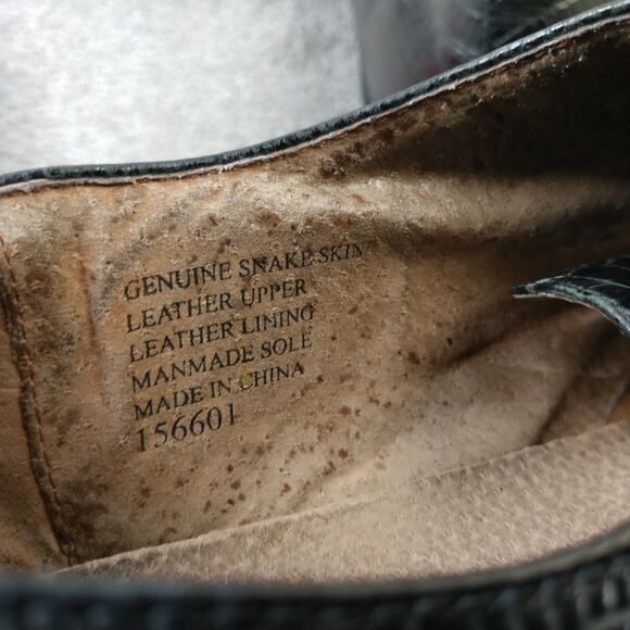 Giorgio Brutini Genuine Snake Skin Leather Mens Size 15 Dress Shoes Black - Picture 7 of 13